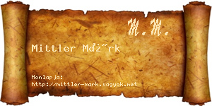 Mittler Márk névjegykártya